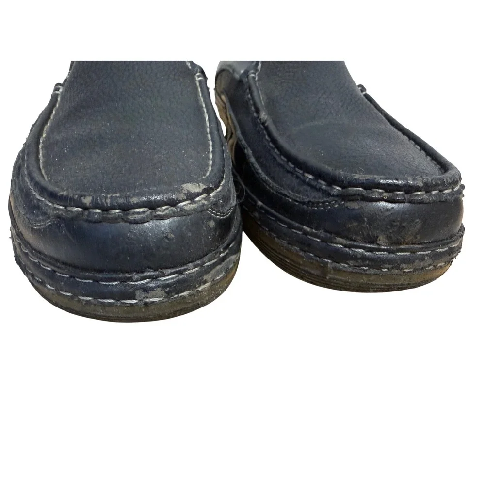Solo Parker-100 Mens‎ Black Faux Leather Slip On Loafers Moc Toe Shoes Size 11